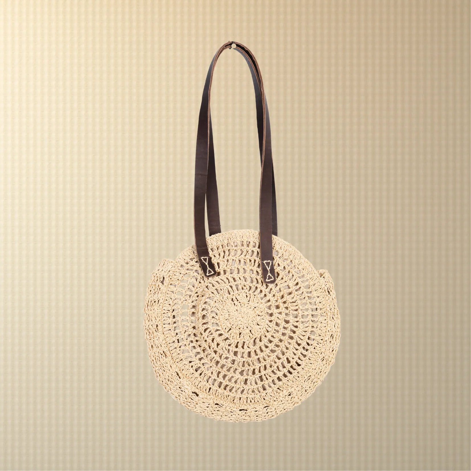 Raffia Moon Bag