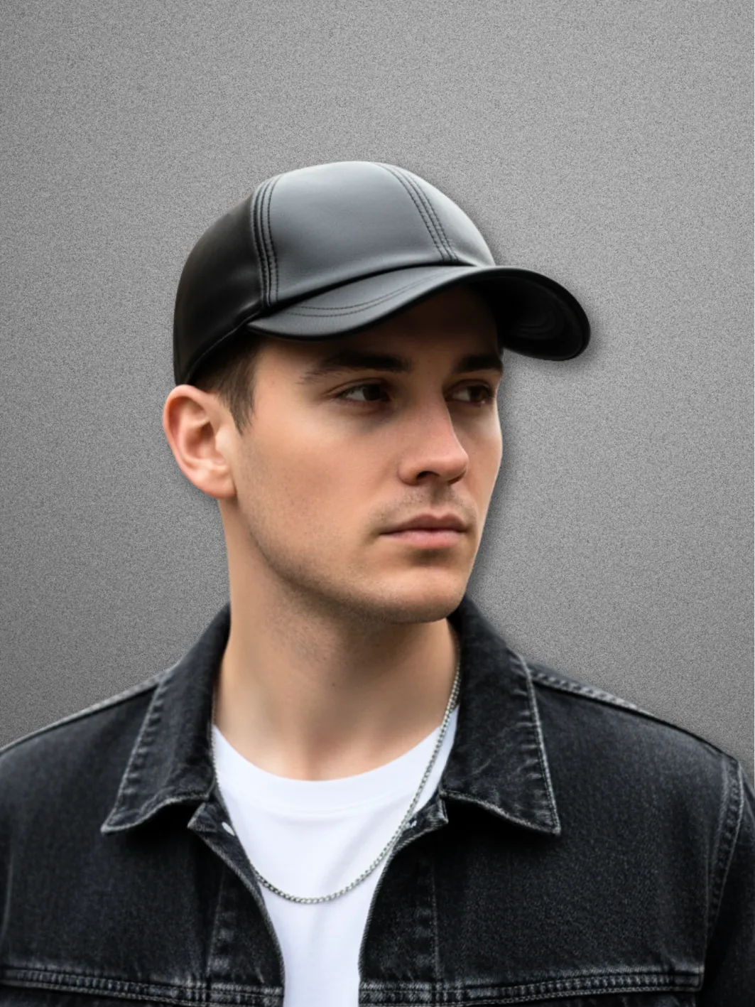 THAIS Leather Unisex Baseball Cap Black