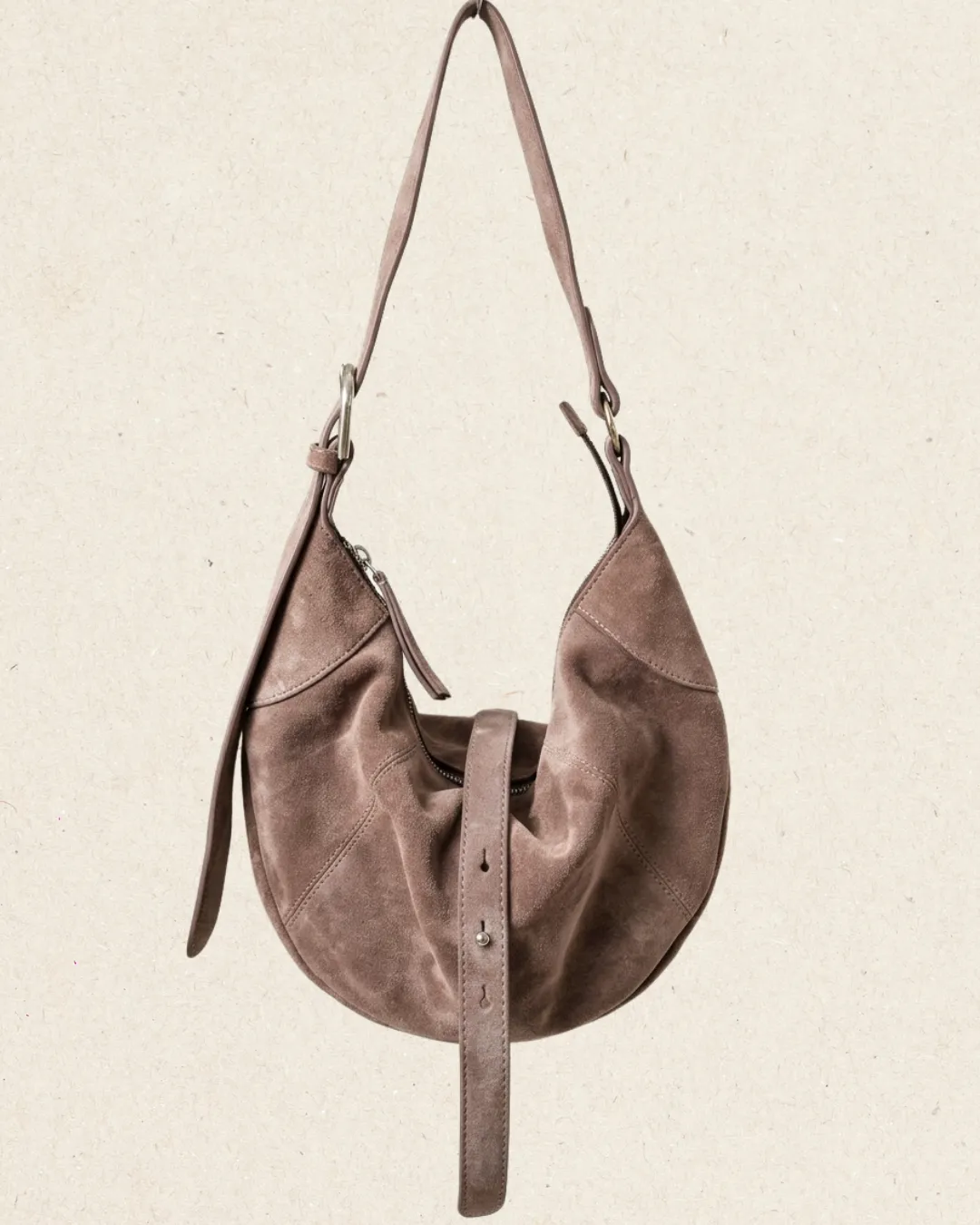 OTONIA Suede Crescent Satchel