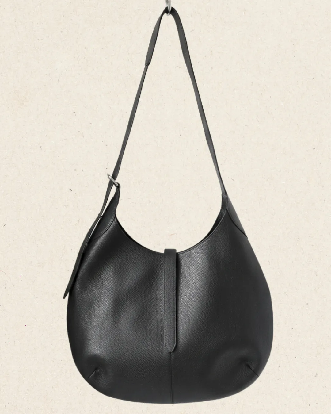 PERSE Leather Oversized Hobo Bag Black