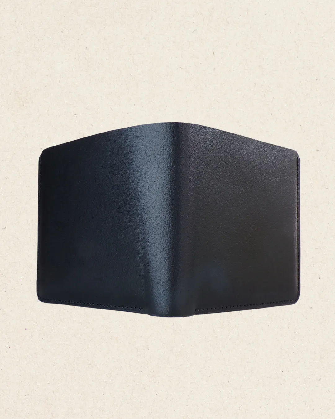 TROY Unisex Leather Bi-fold Wallet Black
